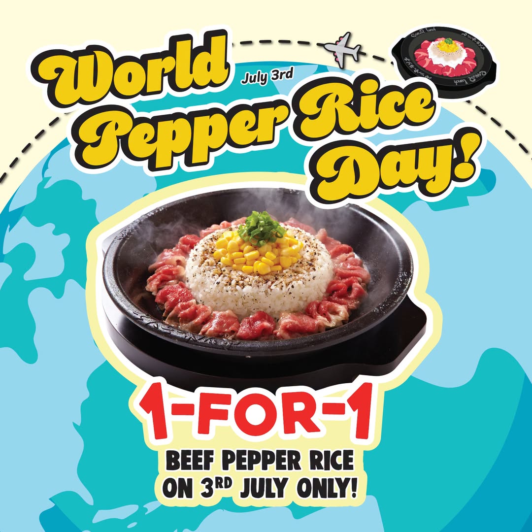 Pepper Lunch 1-for-1 Beef Pepper Rice on 3 July 2026 at Compass One