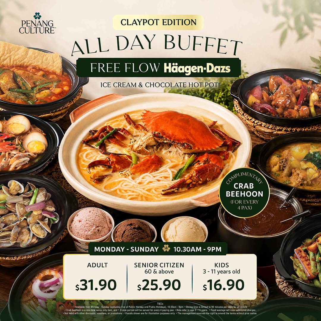 Penang Culture All Day Buffet at Compass One with complimentary Crab Beehoon promotion