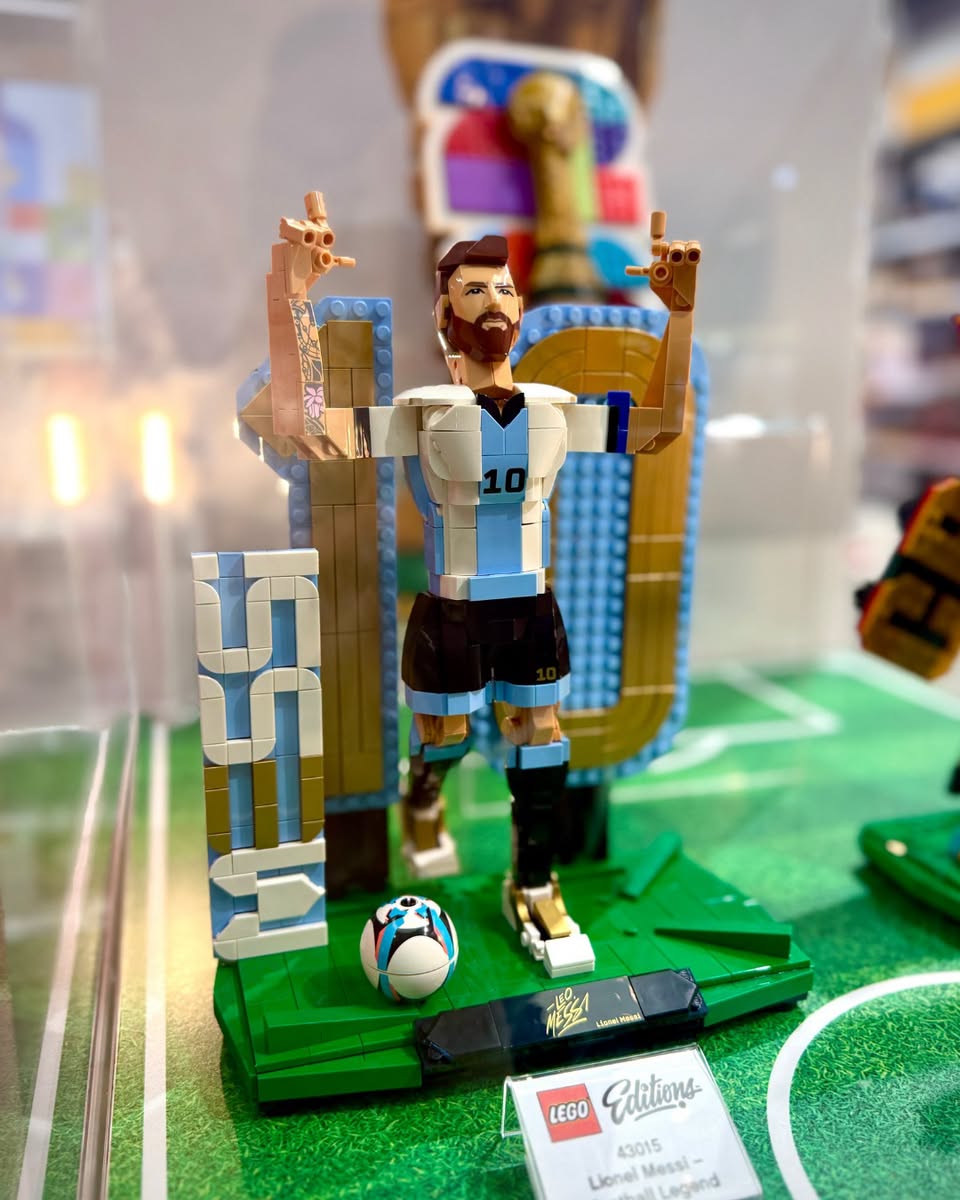LEGO 43015 Lionel Messi All Legend set on display