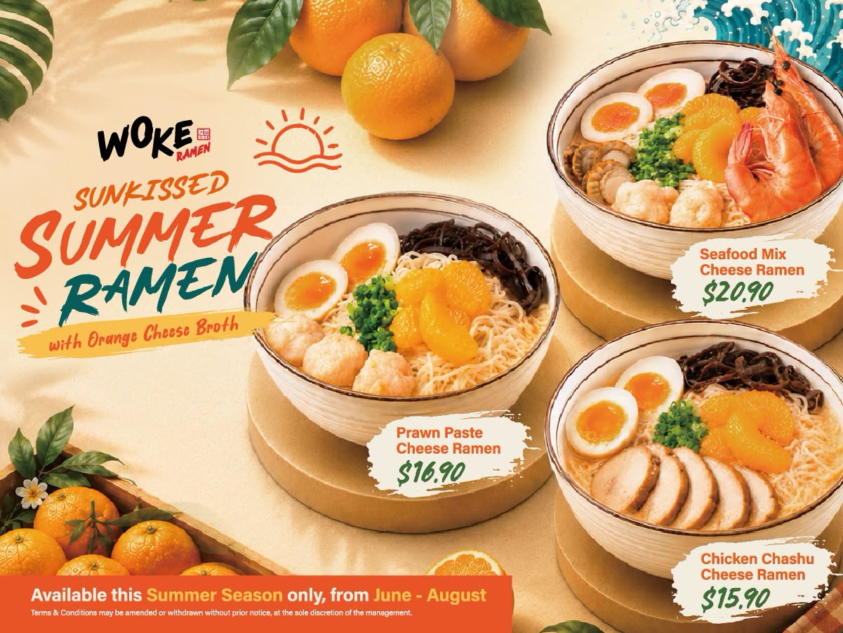 Woke Ramen Sunkissed Summer Ramen with Orange Cheese Broth