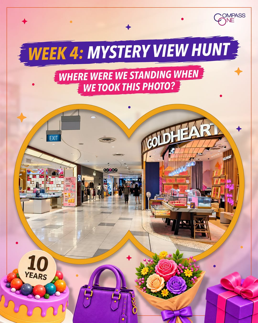 Compass One Mystery View Hunt Week 4 challenge photo featuring the Goldheart storefront