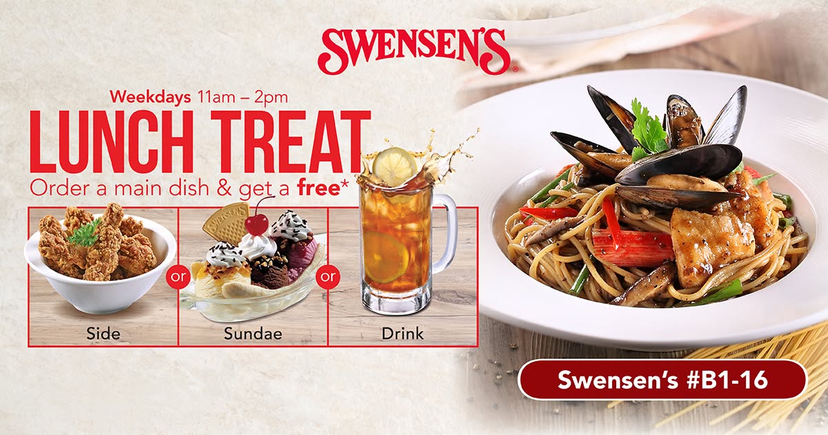 Swensen's Lunch Treat at Compass One: Free Side, Sundae or Drink with Main