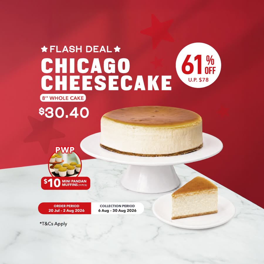 The Coffee Bean & Tea Leaf Signature Chicago Cheesecake flash deal at Compass One