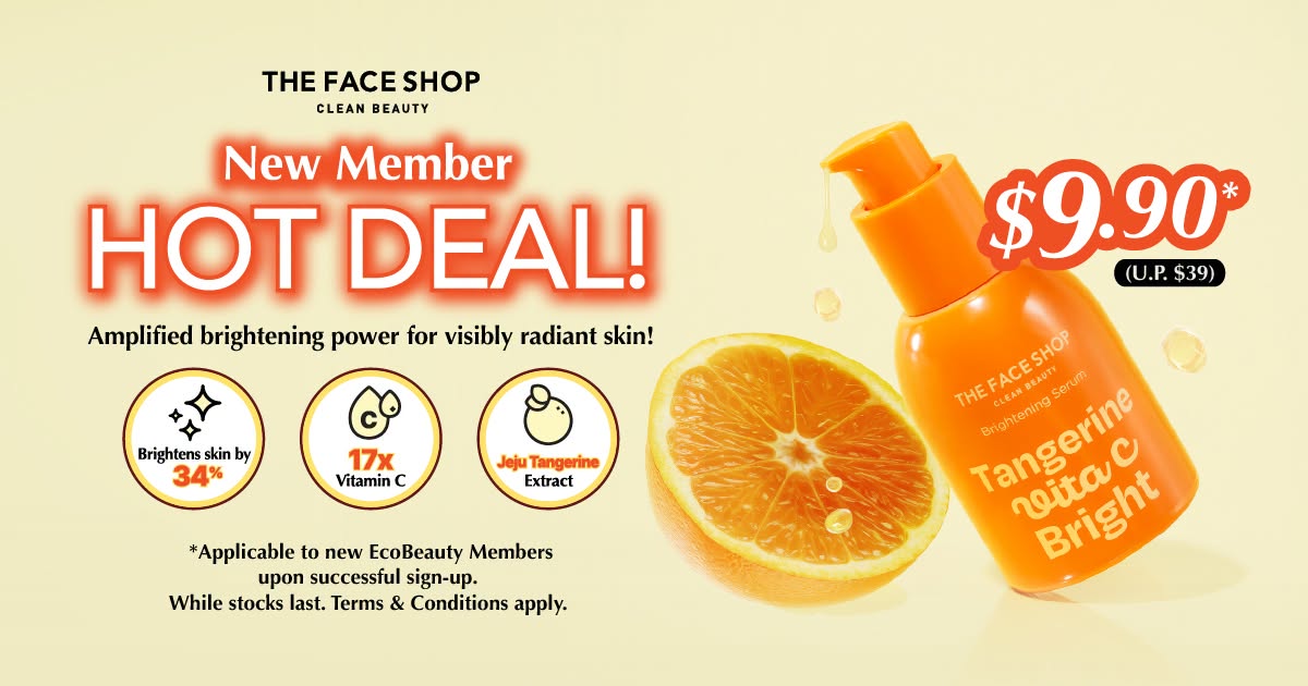 THEFACESHOP Tangerine Vita C Bright Brightening Serum new member deal
