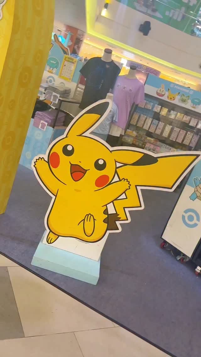Pikachu EX Pokémon Trading Card Game card at the Pokémon Pop-Up at Compass One