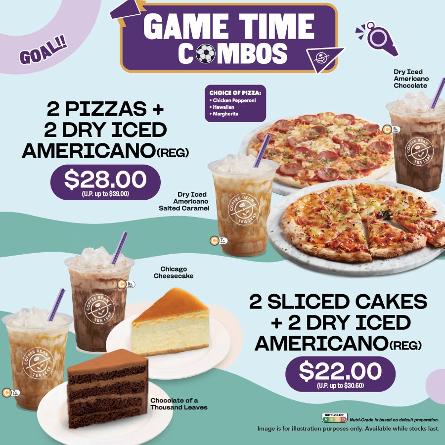 Coffee Bean and Tea Leaf Game Time Combos promotion at Compass One