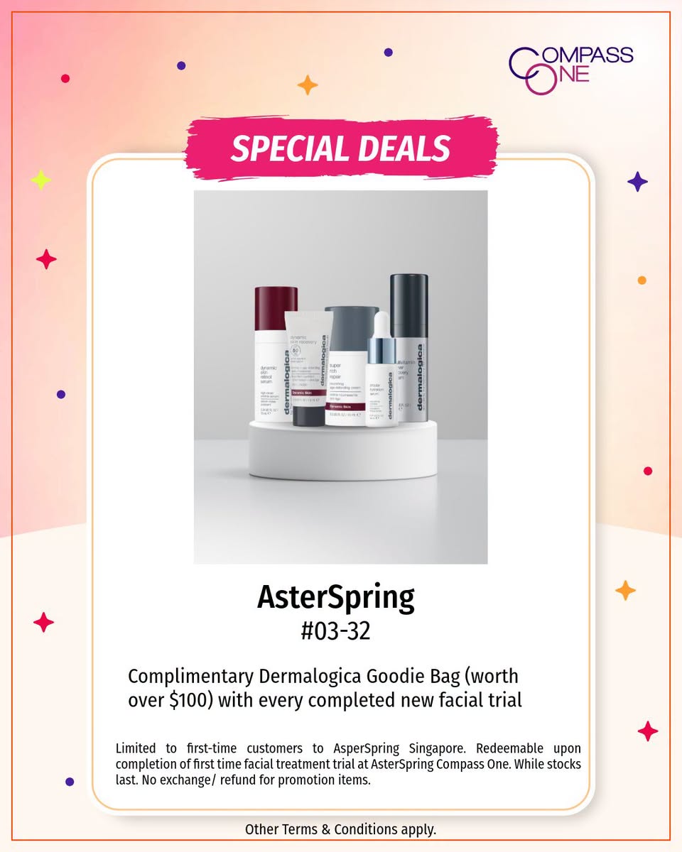 AsterSpring Dermalogica Goodie Bag promotion at Compass One